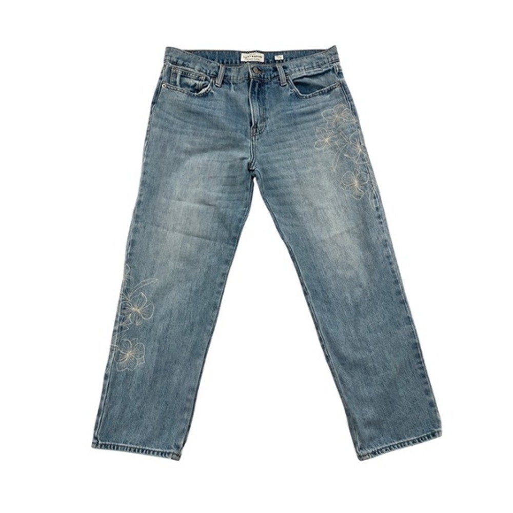 Lucky‎ Brand Sienna Slim Boyfriend Jeans Embroidered Floral Women's Size 10